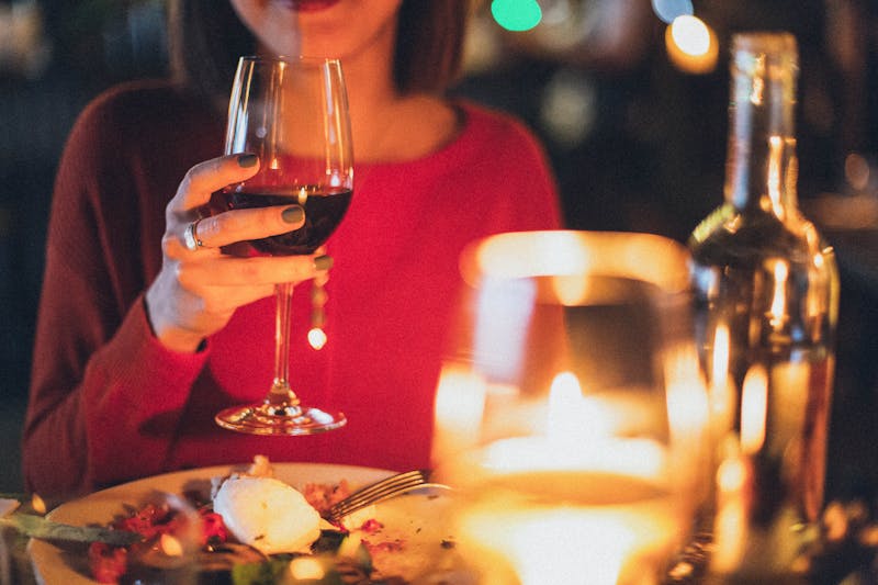 Romantic anniversary dinner event setting at Pequod's pizza