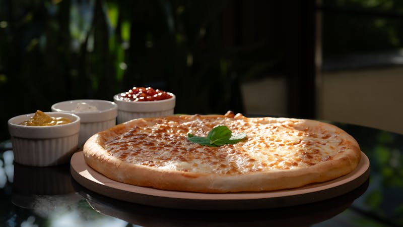 Four Cheese Deep Dish pizza