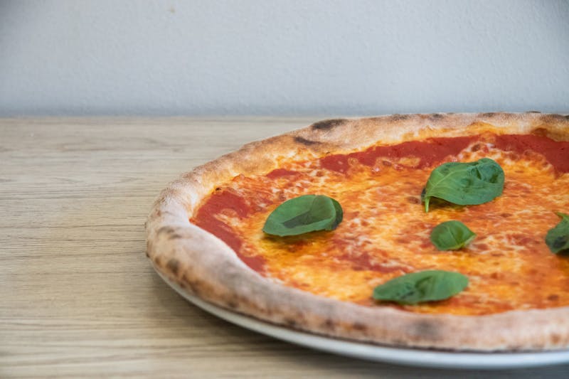 Margherita thin crust pizza